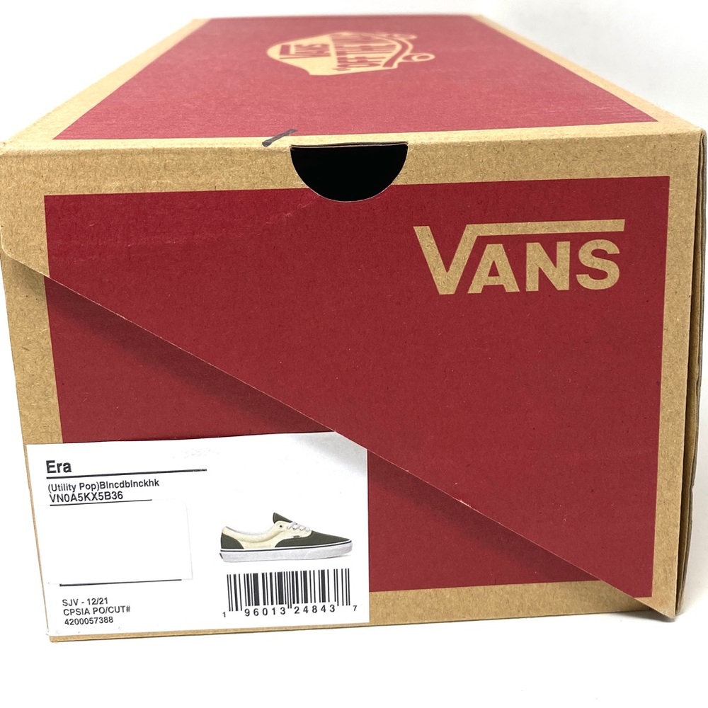 VANS Era Utility Pop Canvas Men’s Sneakers Green White Low Top Cream VN0A5KX5B36 - Picture 10 of 10